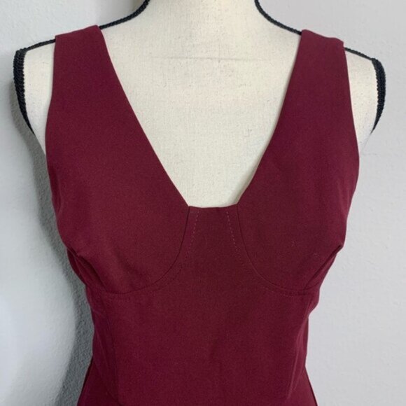 Black Halo Burgundy Wide Leg Jumpsuit - Picture 7 of 13